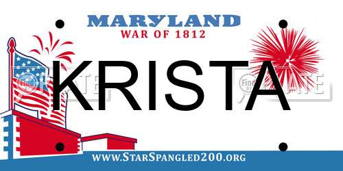 KRISTA Maryland License Plate