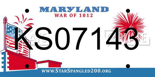 KS07143 Maryland License Plate