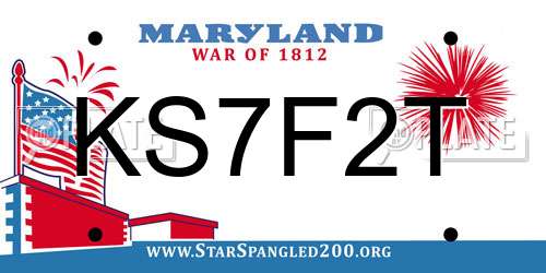 KS7F2T Maryland License Plate