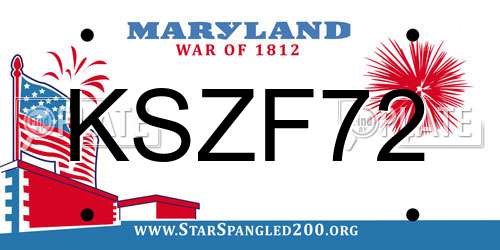 KSZF72 Maryland License Plate