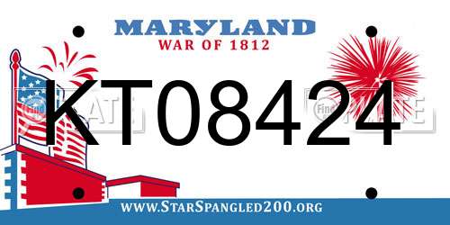 KT08424 Maryland License Plate