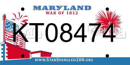KT08474 Maryland License Plate