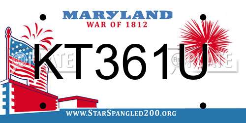 KT361U Maryland License Plate