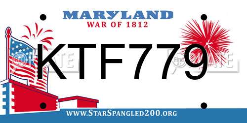 KTF779 Maryland License Plate