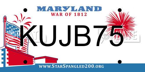KUJB75 Maryland License Plate