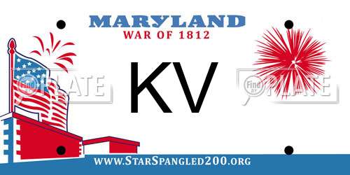 KV Maryland License Plate