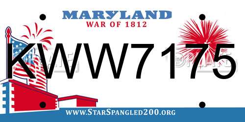 KWW7175 Maryland License Plate
