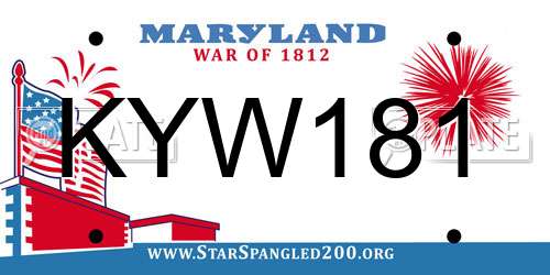 KYW181 Maryland License Plate