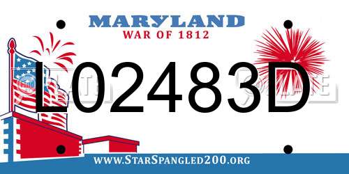 L02483D Maryland License Plate