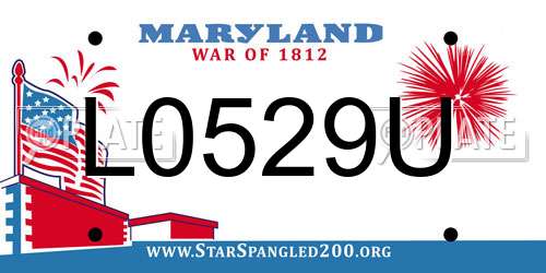 L0529U Maryland License Plate
