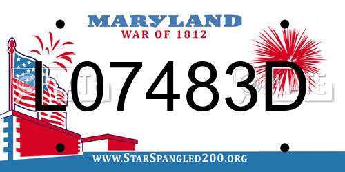 L07483D Maryland License Plate