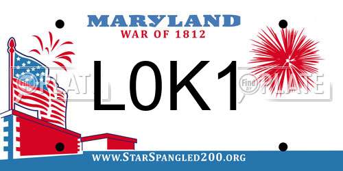 L0K1 Maryland License Plate