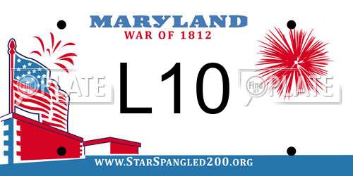 L10 Maryland License Plate