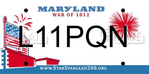 L11PQN Maryland License Plate