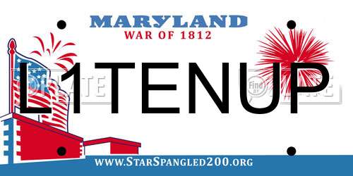 L1TENUP Maryland License Plate