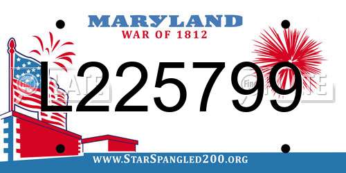 L225799 Maryland License Plate