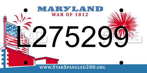 L275299 Maryland License Plate