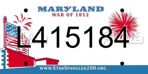 L415184 Maryland License Plate