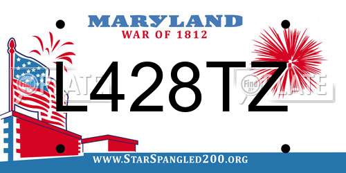 L428TZ Maryland License Plate