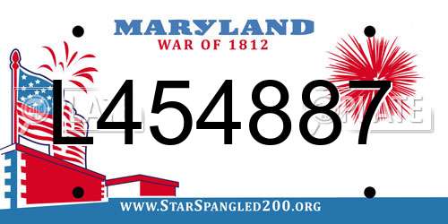 L454887 Maryland License Plate