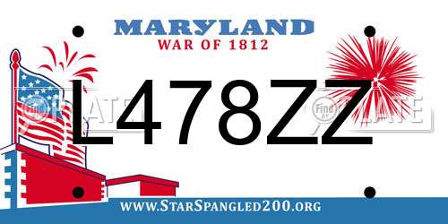 L478ZZ Maryland License Plate