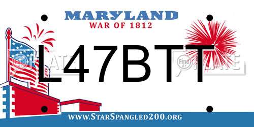 L47BTT Maryland License Plate