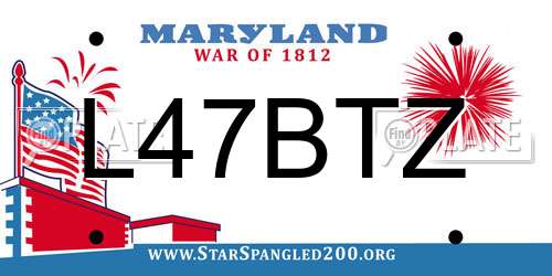 L47BTZ Maryland License Plate