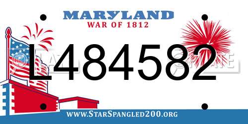 L484582 Maryland License Plate