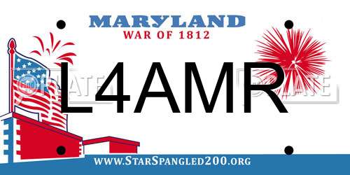 L4AMR Maryland License Plate