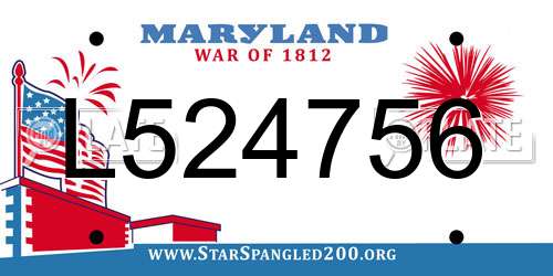 L524756 Maryland License Plate