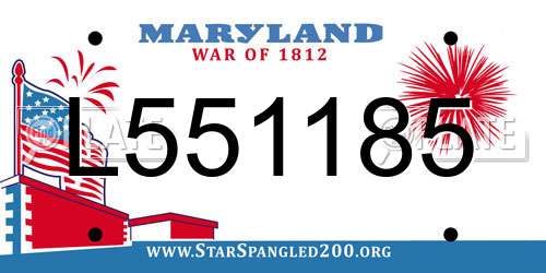 L551185 Maryland License Plate