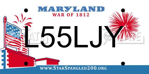 L55LJY Maryland License Plate