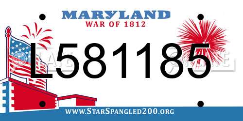 L581185 Maryland License Plate