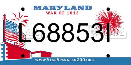 L68853I Maryland License Plate