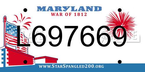 L697669 Maryland License Plate