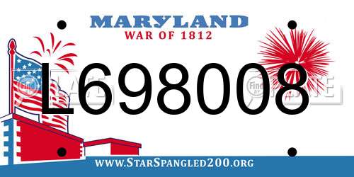 L698008 Maryland License Plate