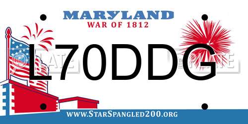 L70DDG Maryland License Plate