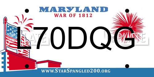 L70DQG Maryland License Plate