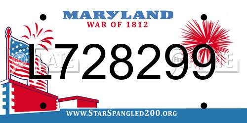 L728299 Maryland License Plate
