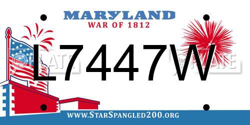 L7447W Maryland License Plate
