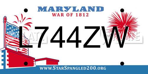 L744ZW Maryland License Plate