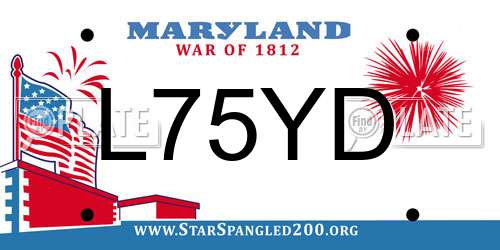 L75YD Maryland License Plate