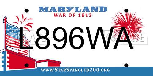 L896WA Maryland License Plate
