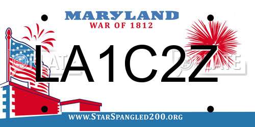 LA1C2Z Maryland License Plate