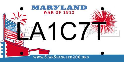LA1C7T Maryland License Plate
