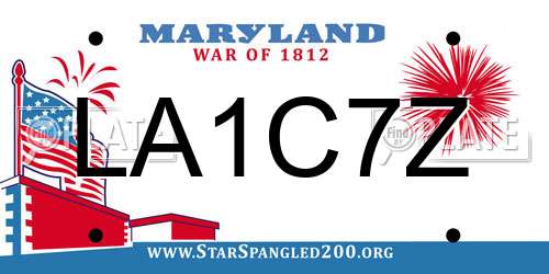 LA1C7Z Maryland License Plate
