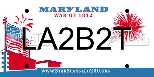 LA2B2T Maryland License Plate