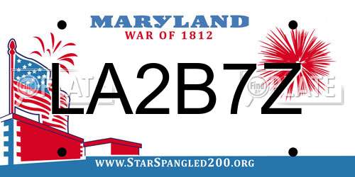 LA2B7Z Maryland License Plate