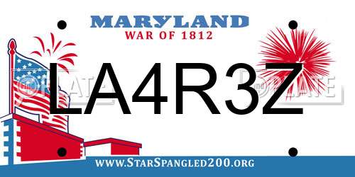 LA4R3Z Maryland License Plate