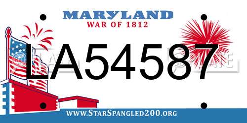 LA54587 Maryland License Plate